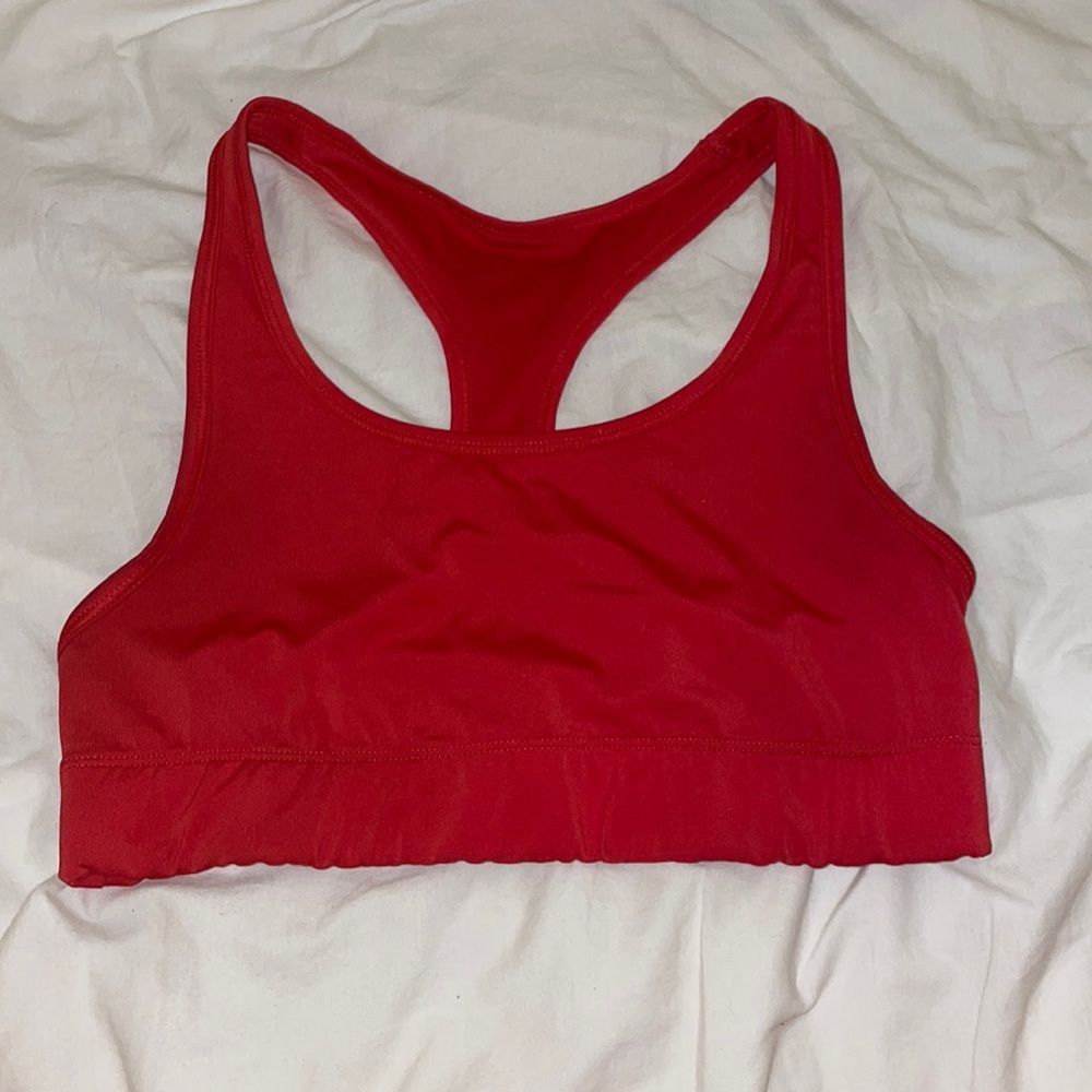red sports bra